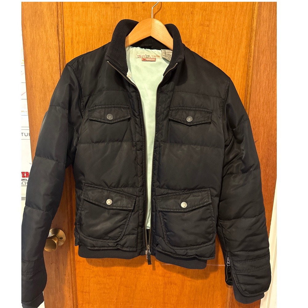 Triple Five 555 Soul‎ puffer jacket Large black vintage down Y2K skater